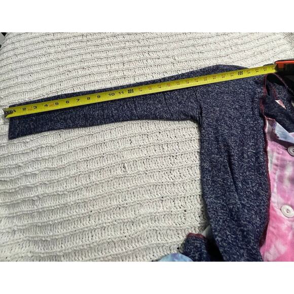 Rags 2 Riches Button Front Cardigan Upcycled Handmade Womens Large Tie Dye Blue - Picture 6 of 9